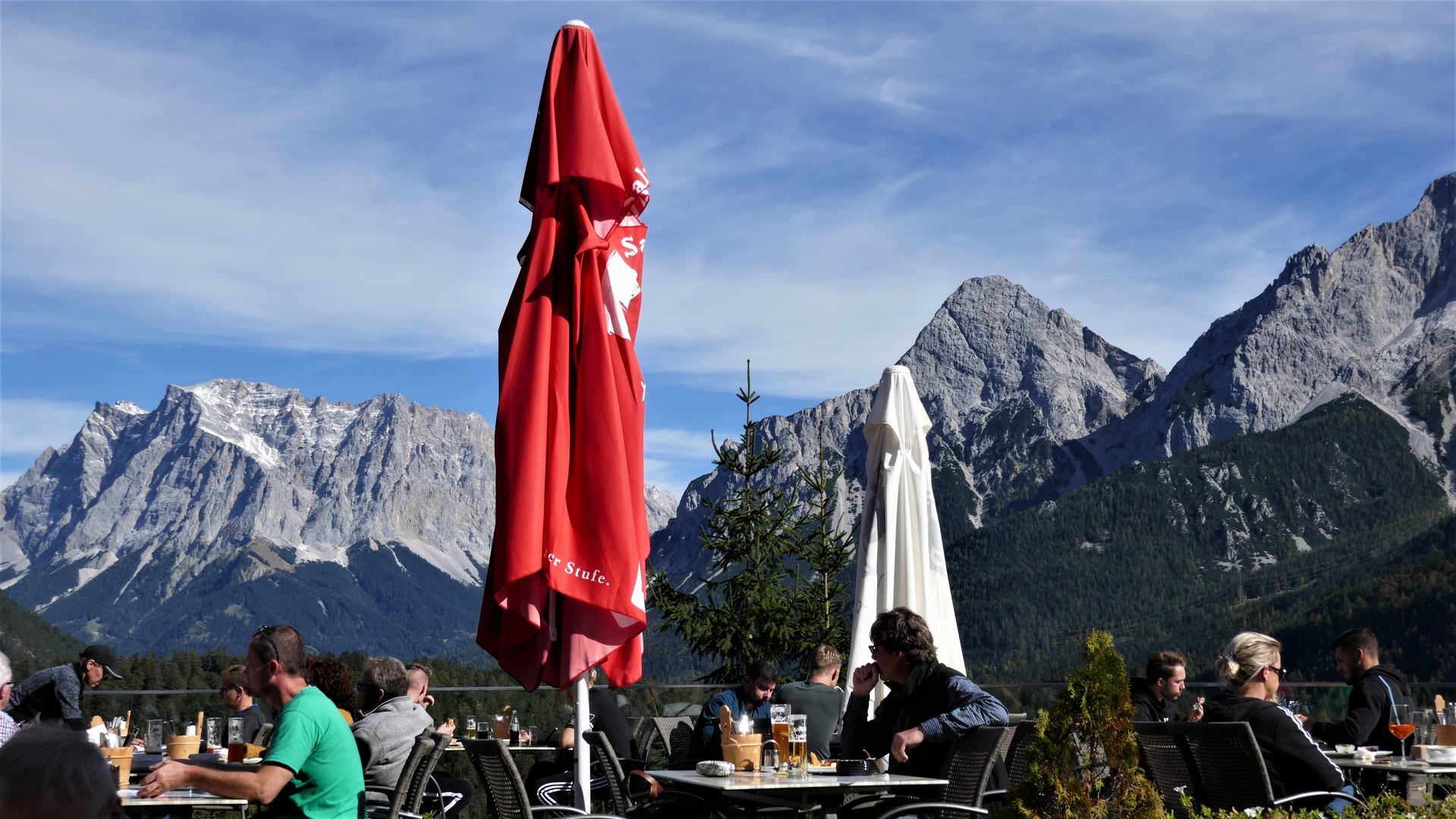 Tiroler Gröschtl mit Zugspitzblick