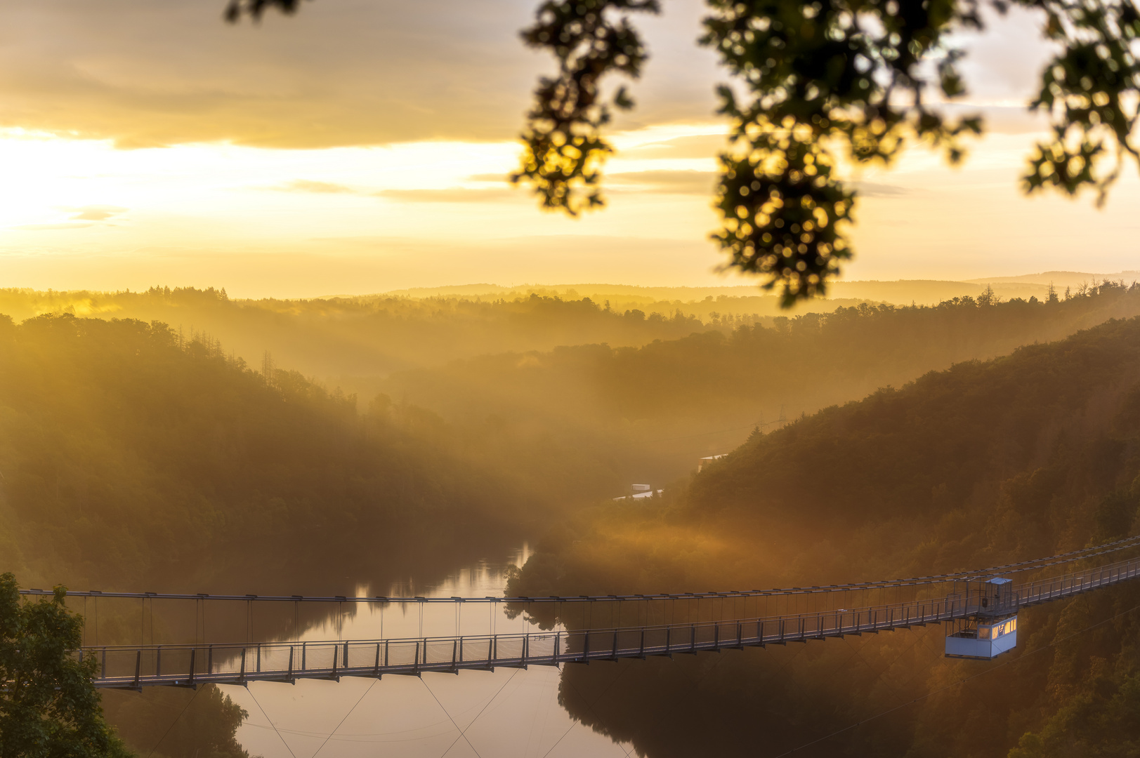 TITAN RT Haengeseilbruecke im Morgenlicht