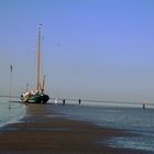 Tjalk im Wattenmeer