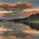 Tjönnefoss am Tyorullvatnet in den letzten Sonnenstrahlen: ( Telemark )  Norwegenreise 2014