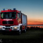 TLF 4000 im Sonnenuntergang