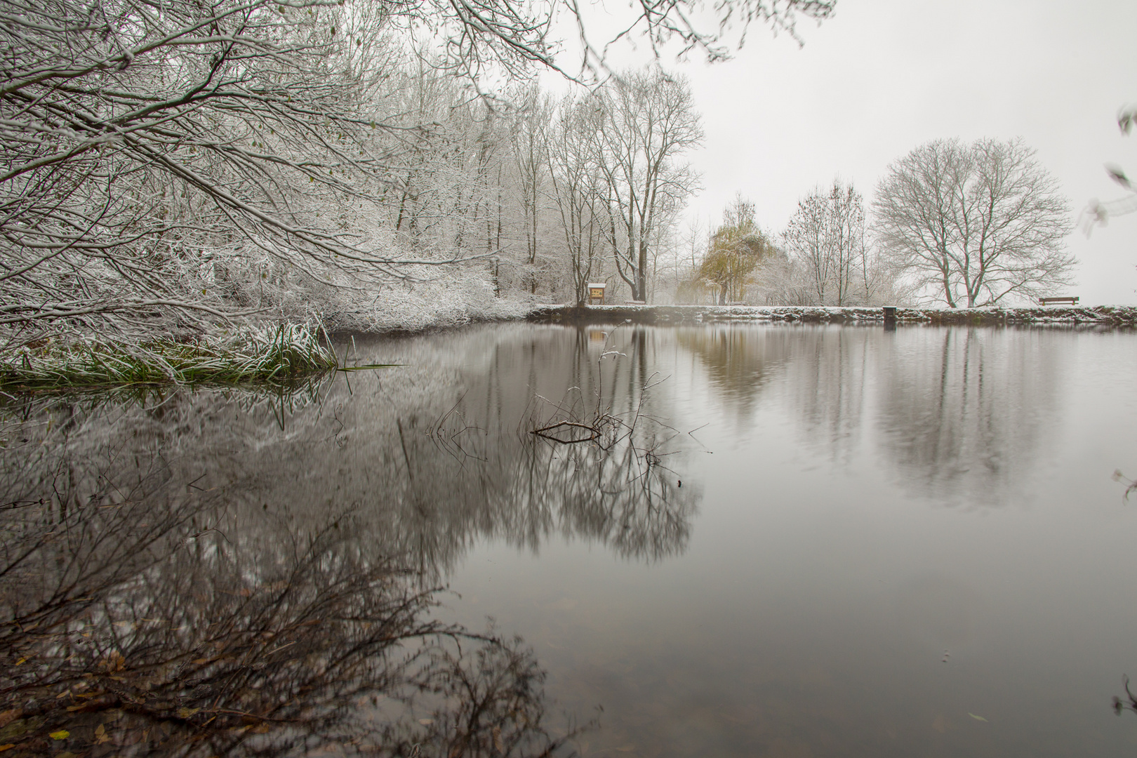 Tobelweiher im unerwarteten Winterkleid...