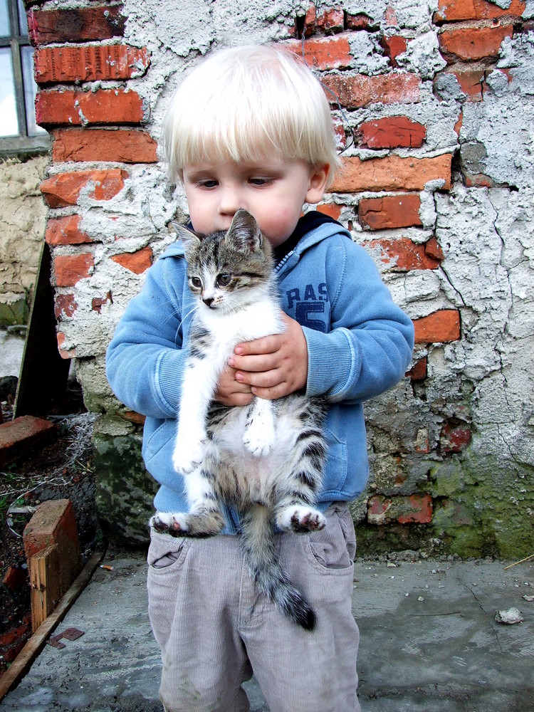 Tobias with a cat