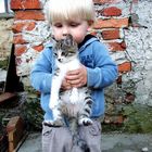 Tobias with a cat