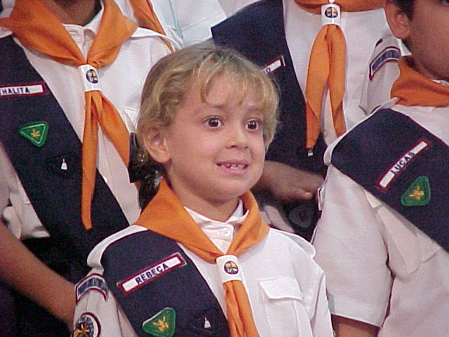 today, rebeca became a new member of the scout's group