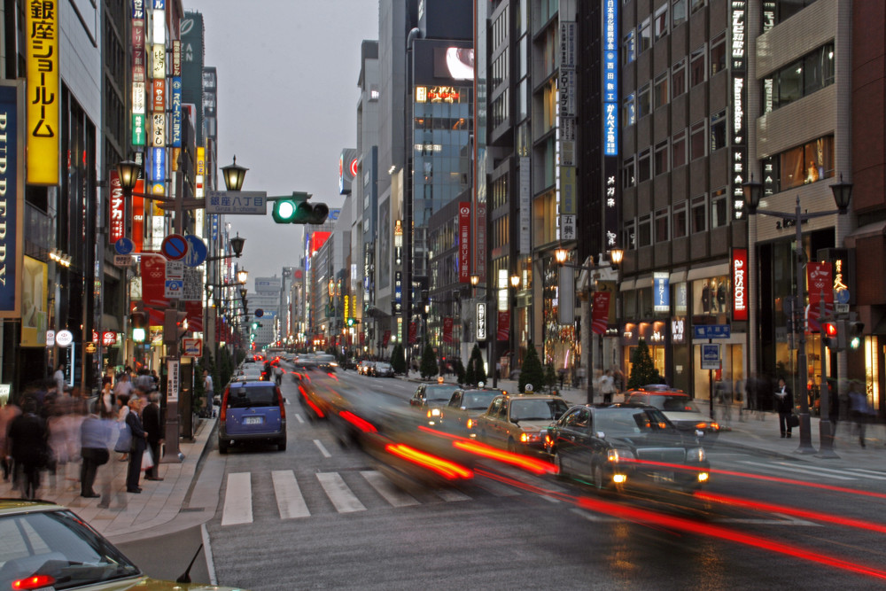 Tokio - Einkaufsviertel Ginza by Night