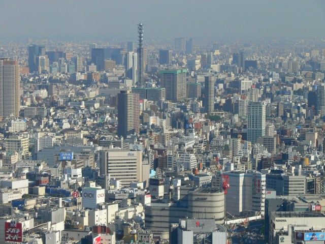 Tokyo, Blick vom Rathaus, bei schönstem Wetter kann man von hier den FUJI sehen