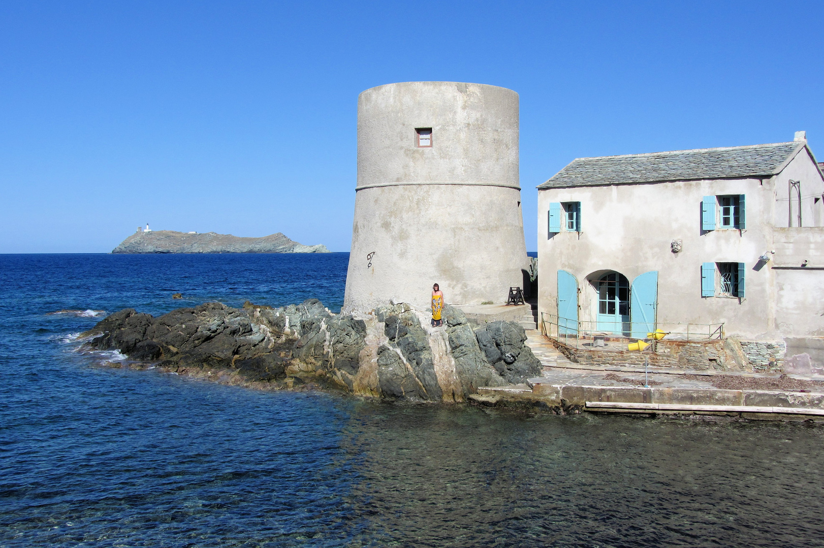 Tollare und Ile de la Giraglia im blauen Mittelmeer