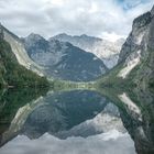 Tolle Spiegelung am Obersee mit Watzmann im Hintergrund.