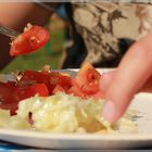 Tomatensalat an Sonnentag