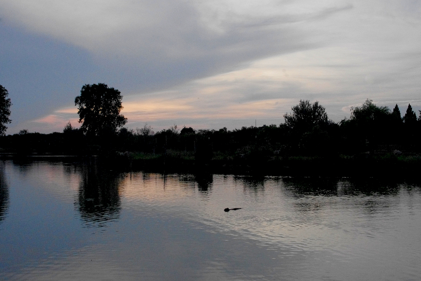 Tombée de nuit sur le lac