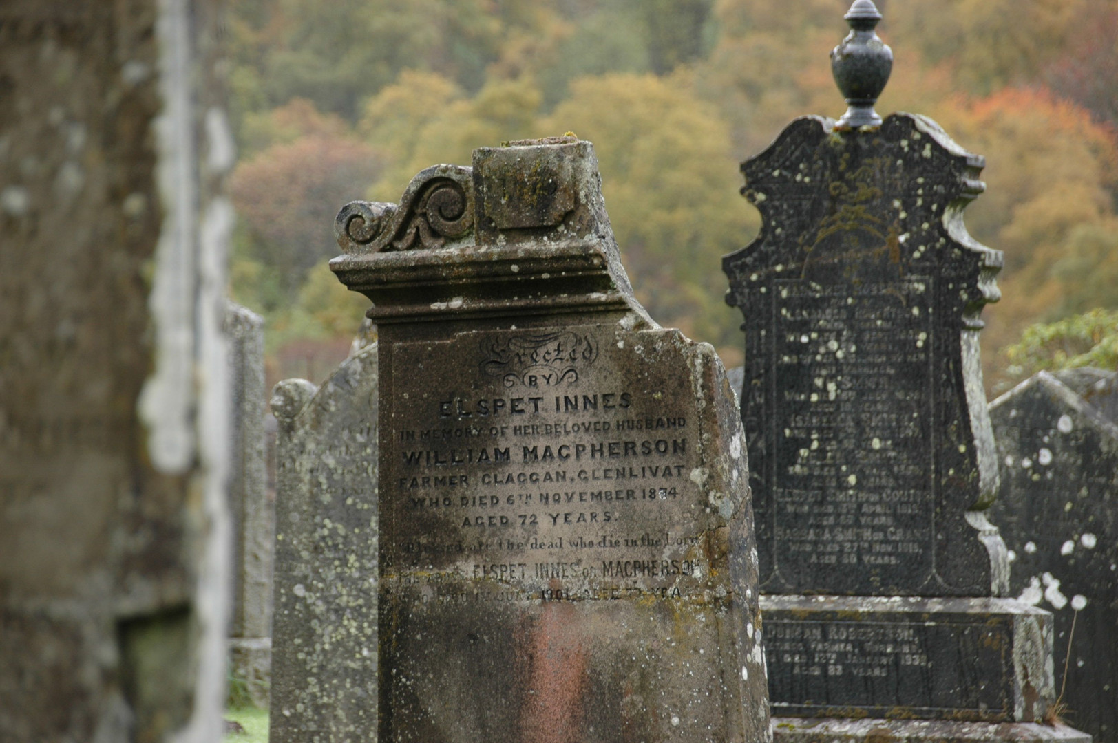 Tomintoul, Friedhof, Oktober 2013