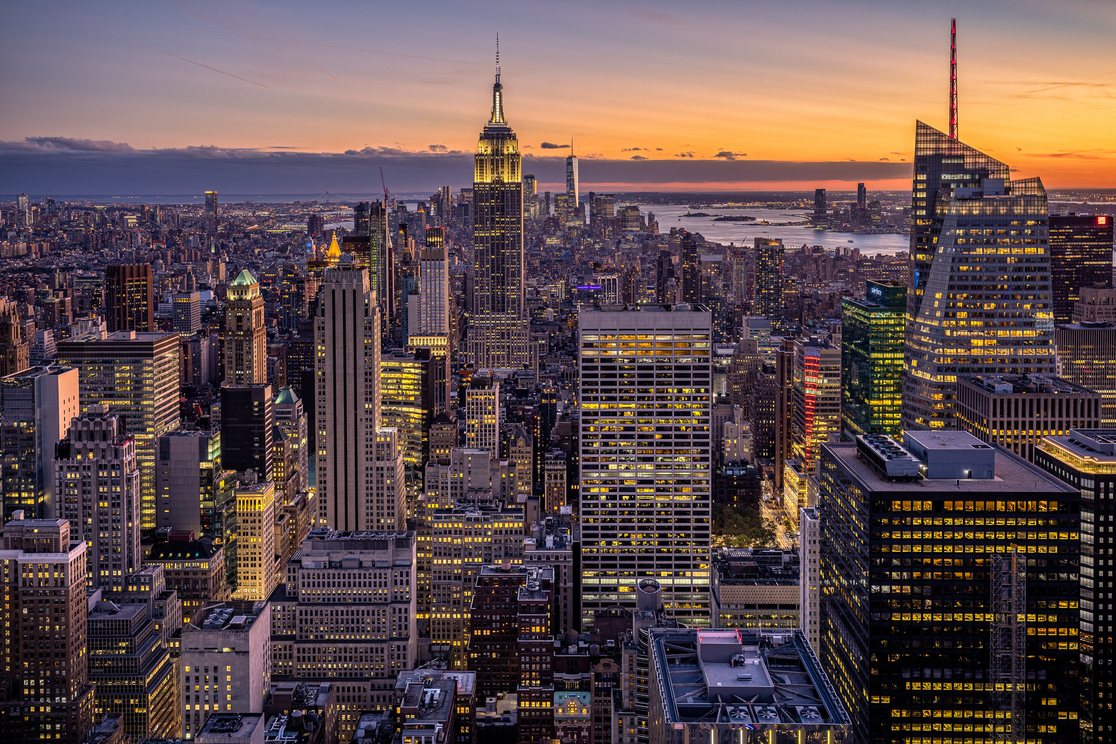 Top of the Rocks Blick auf Downtown Manhattan