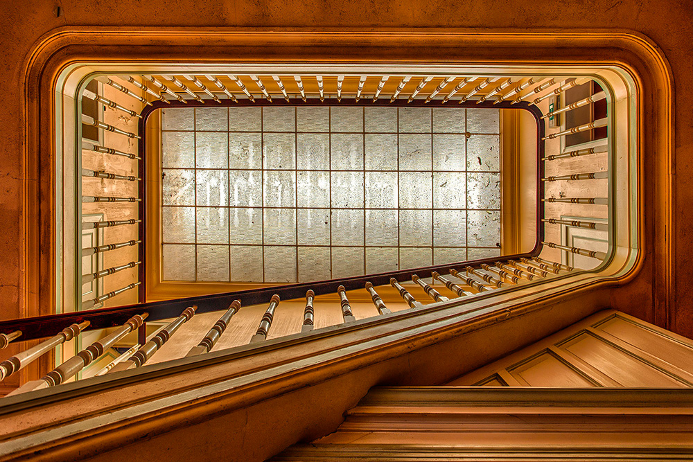 top of the stairs