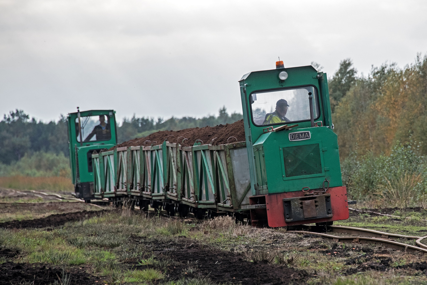 Torfbahn:  Auf in den Feierabend.