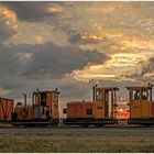 Torfbahn mit Sonnenaufgang