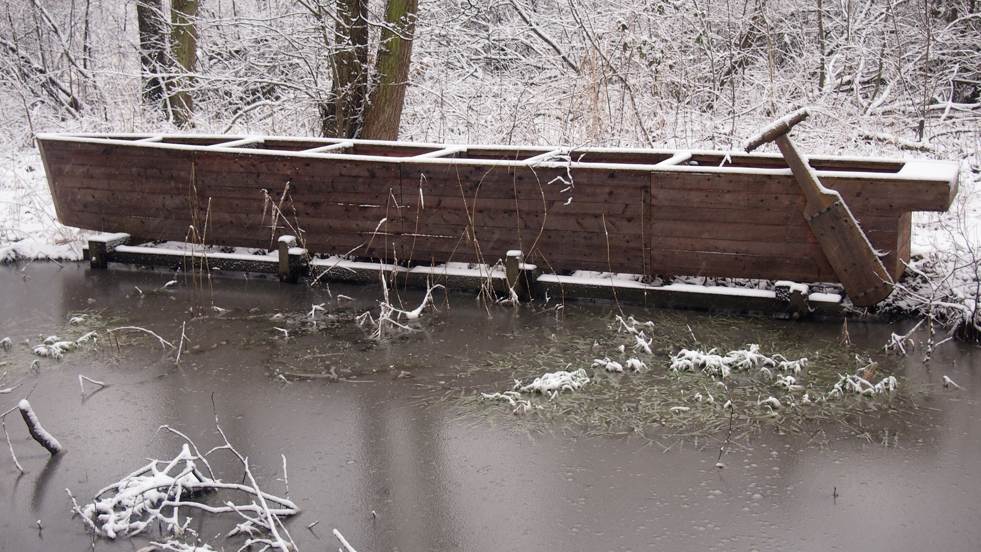 Torfkahn im Schnee