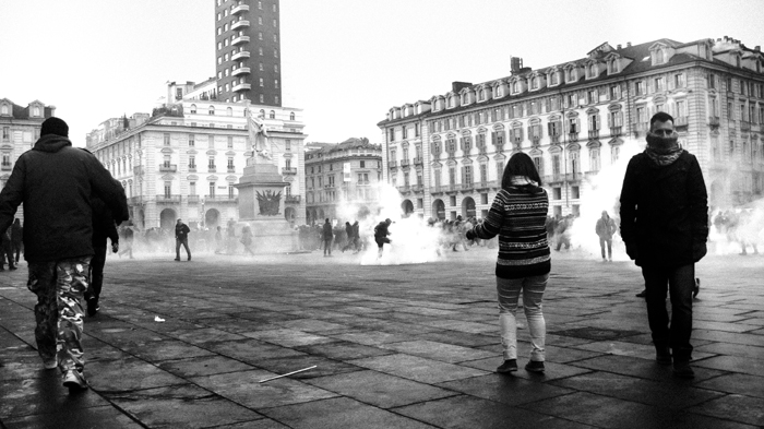 torino, panorama (monumento all'esercito sardo)..