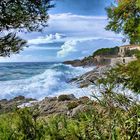 tormenta en la costa brava.