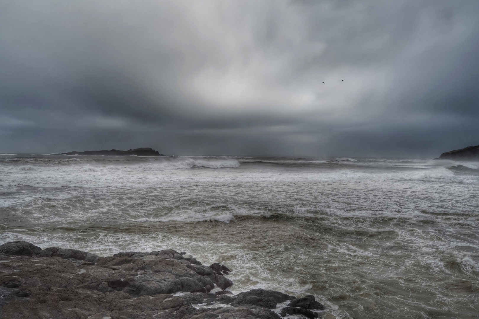 Tormenta en Mundaka.