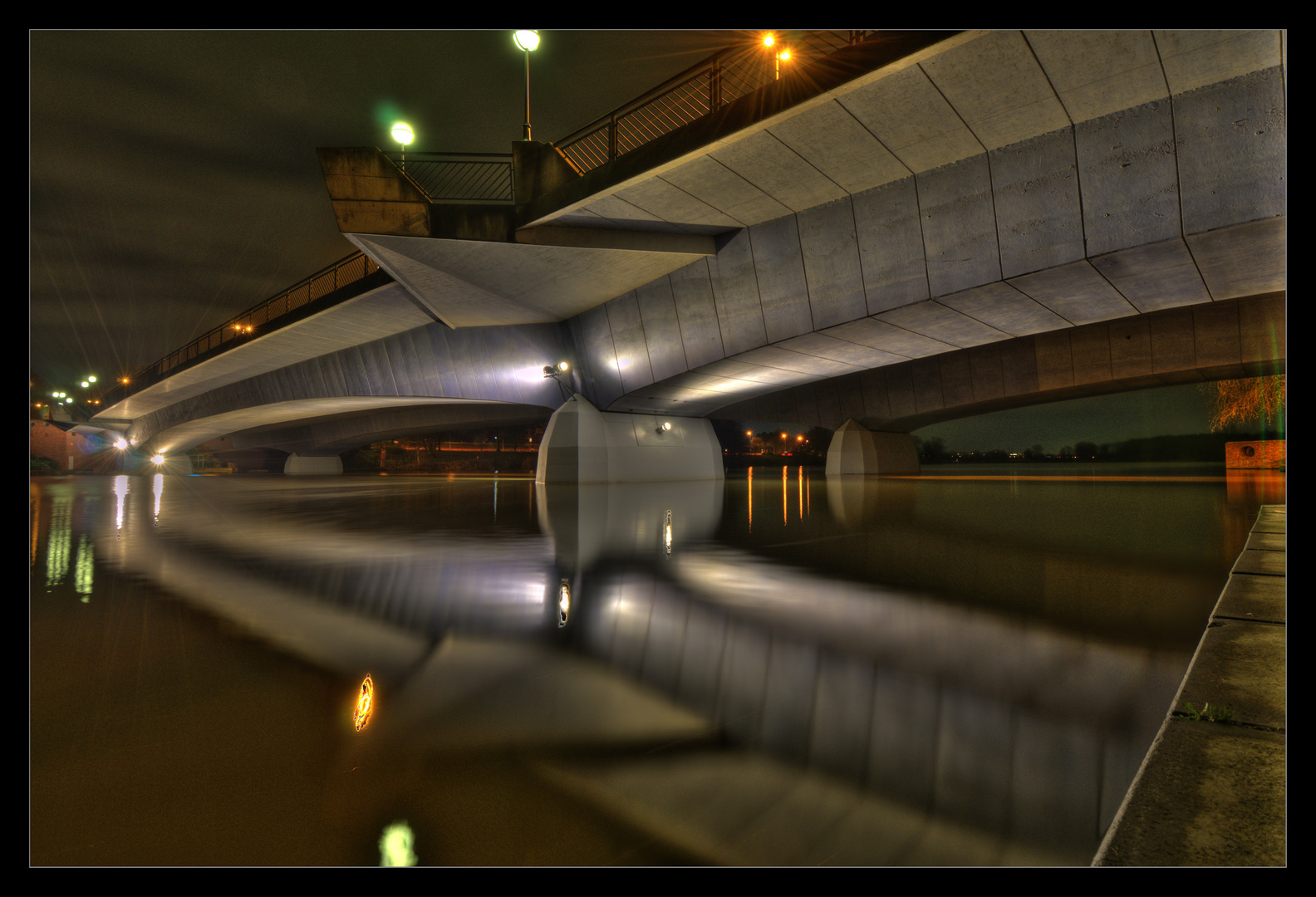 Torminbrücke Münster bei Nacht - HDR