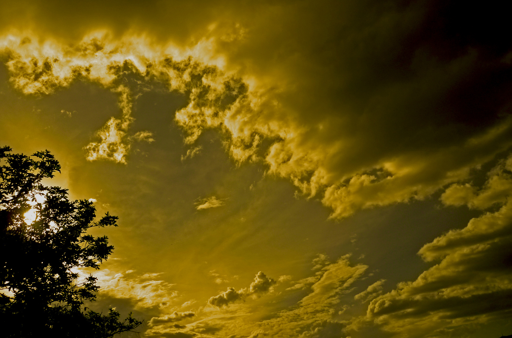 Torn yellow sky