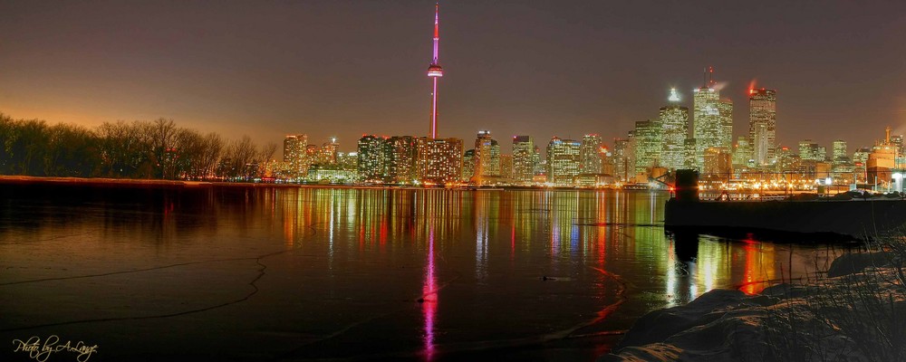 Toronto Panaorama im Winter bei Nacht