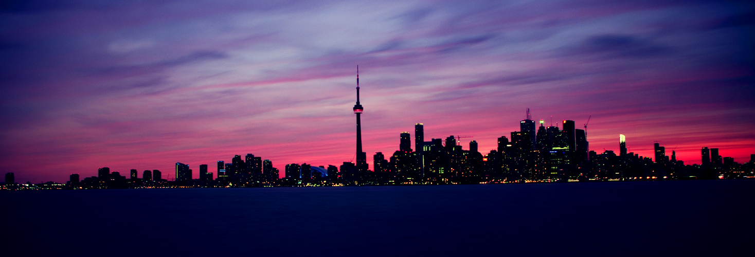 Toronto skyline at sunset