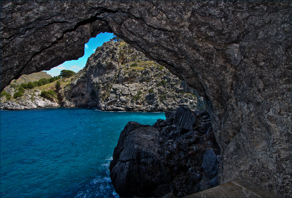 Torrent de parais, Blick aus dem Felsentunnel