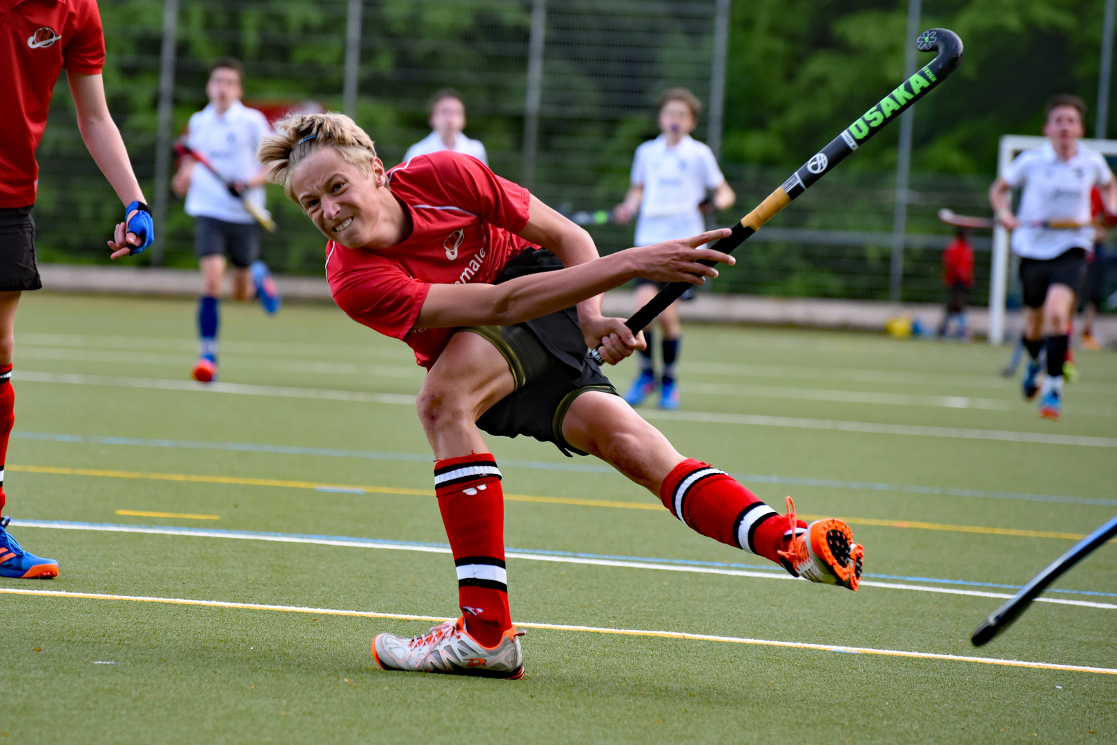 Torschuß beim Feldhockey