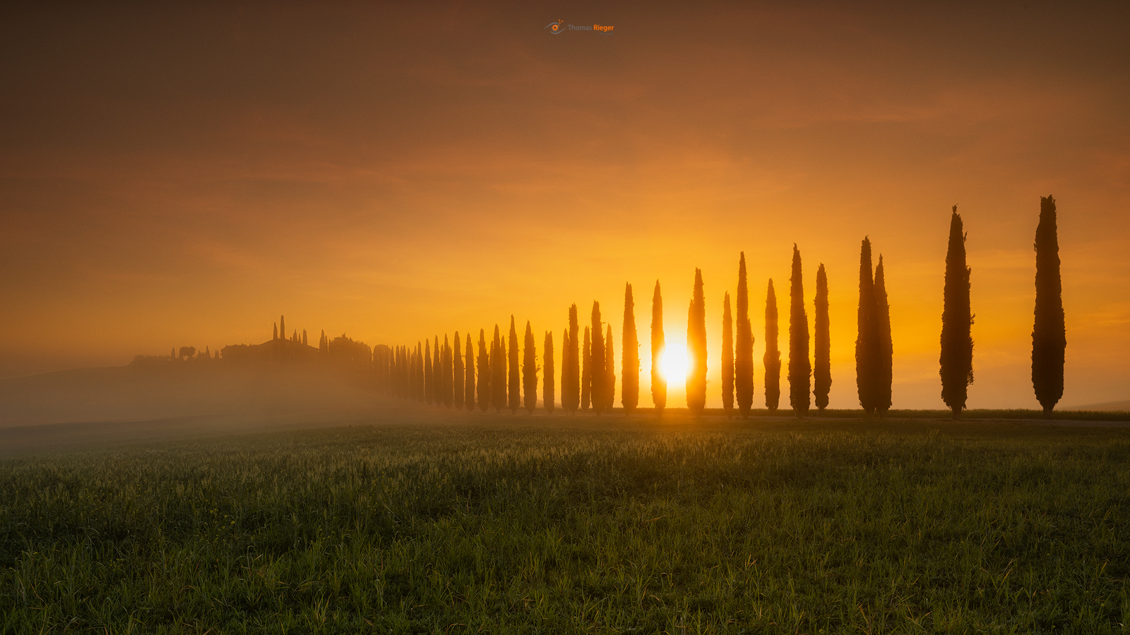 Toscana, Val dÓrcia: Agriturismo Poggio Covili im Sonnenaufgang