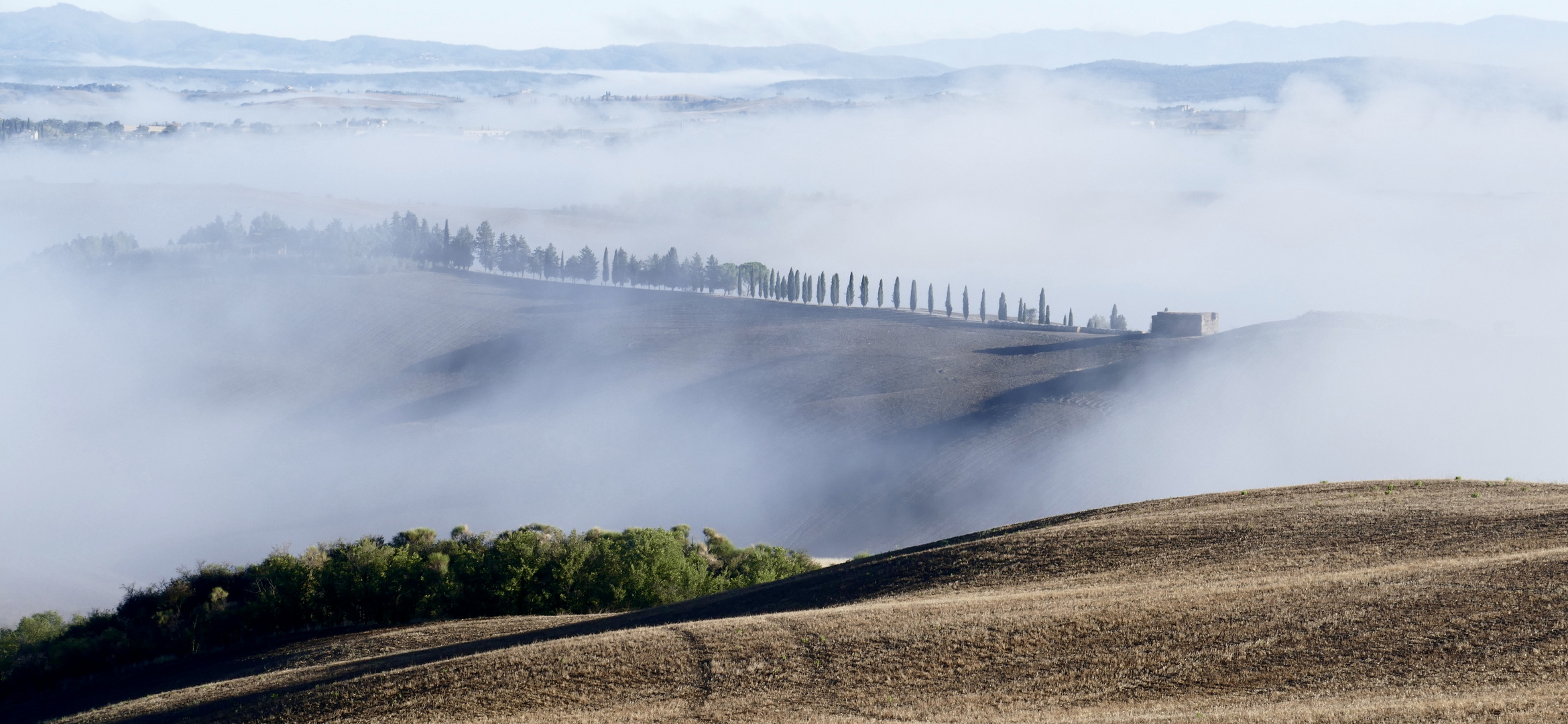 Toskana im Morgennebel 