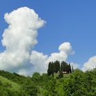 Toskana Landschaft mit Wolken