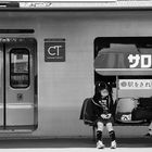 Tosu Station - Grandmother and granddaughter