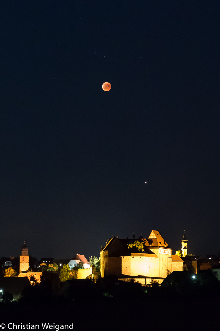 Totale Mondfinsternis über Cadolzburg