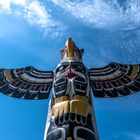 Totempfahl der First Nations, Vancouver Island, Kanada