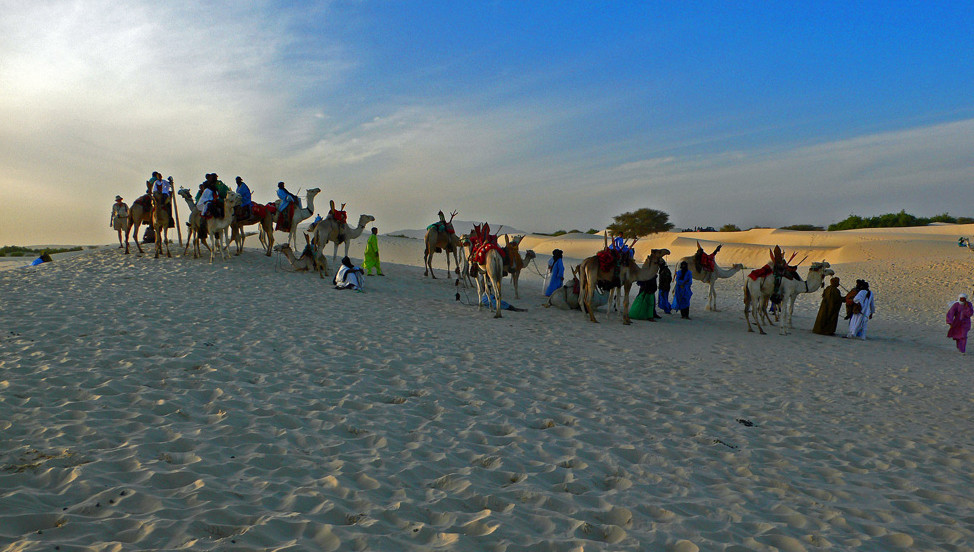 Touareg men at the Essakane Festival (Mali) in january 2007