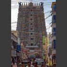 Tour ouest du temple hindou de Mînâkshî à Madurai (de style dravidien)