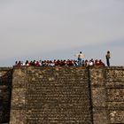 Tourist group on top of pyramid in Teotihuacán