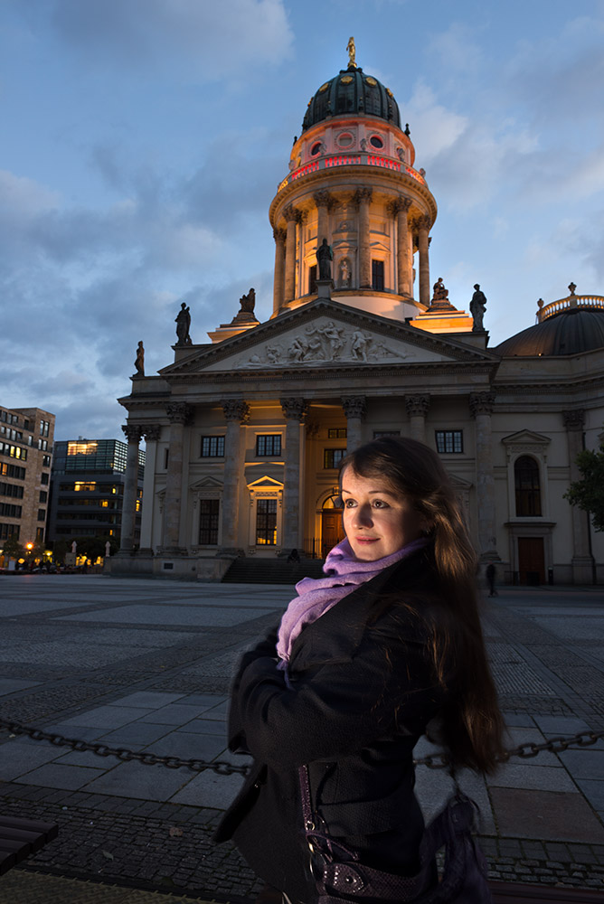 Tourist in front of a sight