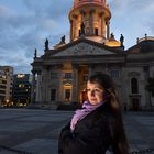 Tourist in front of a sight