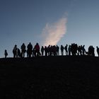 Touristen im Gegenlicht