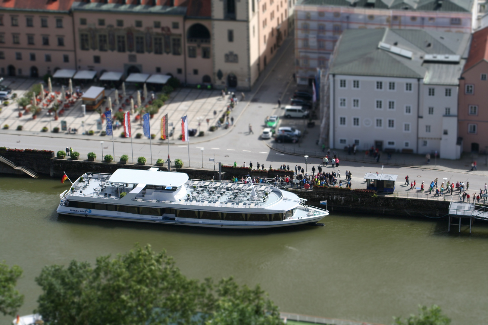 Touristenschiff Tilt Shift