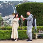 Touristes japonais dans le jardin de la Villa Ephrussi