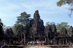 Tourists in Bayon, Angkor, Cambodia