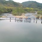 Tourists in the water