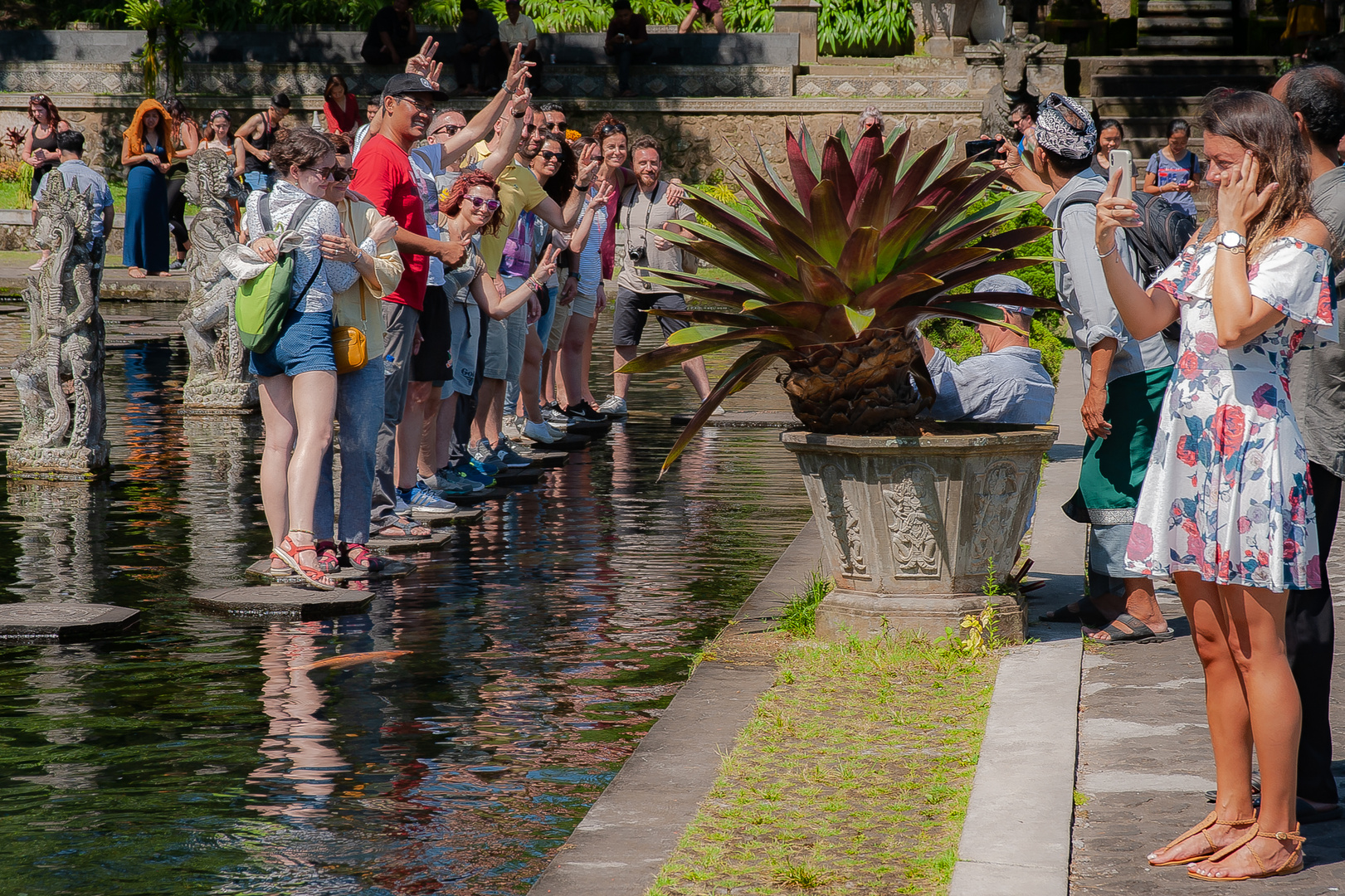 Tourists in Tirta Gangga