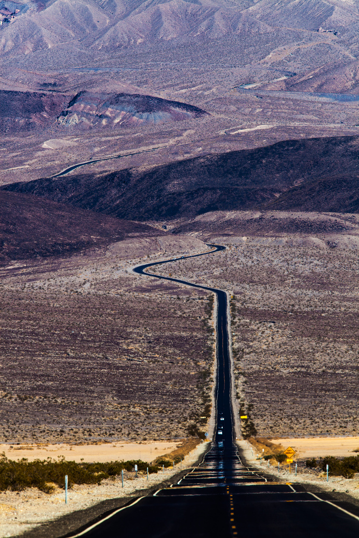 towards badwater, death valley, california