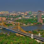 Towards Chao Phraya river crossing bridge