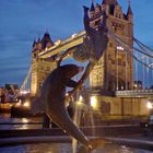 Tower bridge fountain in London